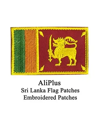 2 PCS AliPlus Shri Lanka Bayrog'i kashtasi bilan bezatilgan taktik harbiy kayfiyat yamoq dasturi mahkamlagichi ilgak va halqa - 4