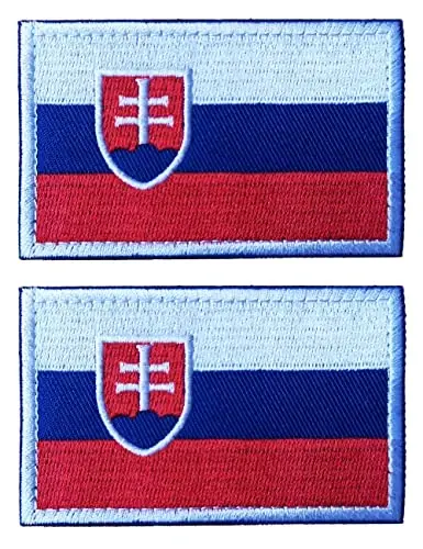 2 PCS AliPlus Slovak Flag Patches Embroidered Tactical Military Patch Patch Hook and Loop The Slovak Republic 0 