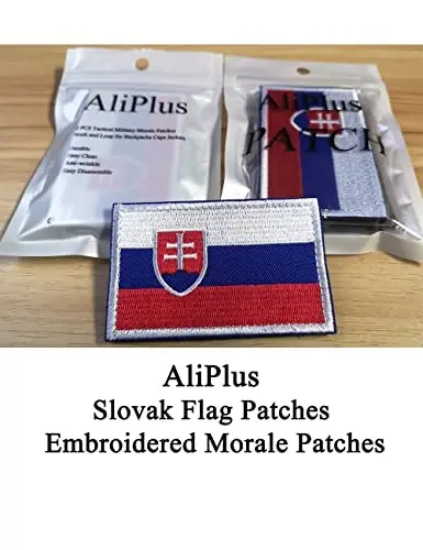 2 PCS AliPlus Slovak Flag Patches Embroidered Tactical Military Patch Patch Hook and Loop The Slovak Republic 0 - 2