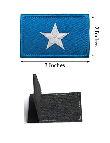 2 PCS AliPlus Somalia Flag Patches Embroidered Tactical Military Morale Patch Applique Fastener Hook and Loop - 3