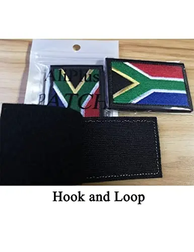 2 PCS AliPlus South Africa Flag Patches Embroidered Tactical Military Morale Patch Applique Fastener Hook and Loop - 5