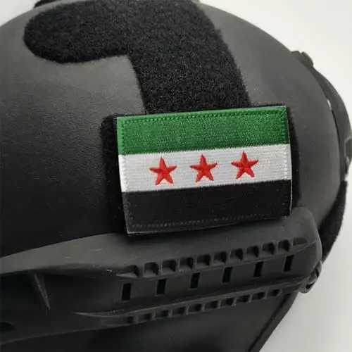 2 PCS AliPlus Suriya bayrog'i yamalari kashtachilik taktik harbiy axloq yorlig'i Applique mahkamlagich ilgak va halqa (Suriya yangi bayrog'i) - 4