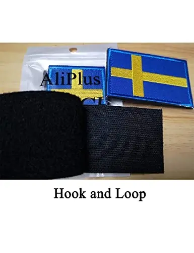 2 PCS AliPlus Sweden Flag Patches Kashtado'z qilingan taktik harbiy axloqiy yamoq Applique Fastener Hook and Loop - 5
