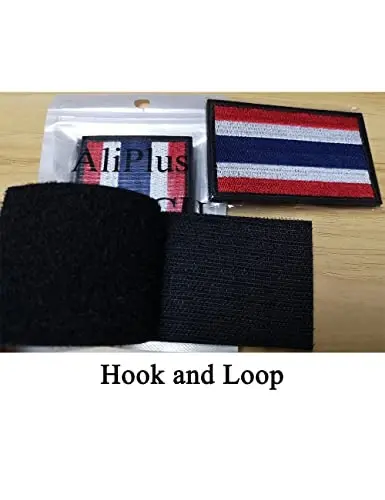 2 PCS AliPlus Thailand Flag Patches Embroidered Tactical Military Morale Patch Applique Fastener Hook and Loop - 5