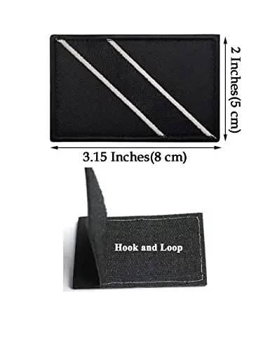 2 PCS AliPlus Trinidad and Tobago Flag Patches Embroidered Tactical Military Morale Patch Applique Fastener Hook and Loop(Black) - 2