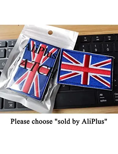 2 PCS AliPlus UK United Kingdom Flag Patches Embroidered Tactical Military Morale Patch Applique Fastener Hook and Loop - 5