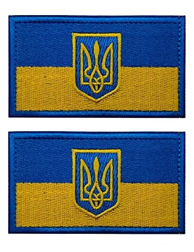 2 PCS AliPlus Ukraina Bayrog'i Yamalar Ukraina Qalqoni Yamalar Kashta Yamalar Ruhiy Yamalar Applique Fastener Ilgak va Ilmoq (Emblema) - ALIPLUS