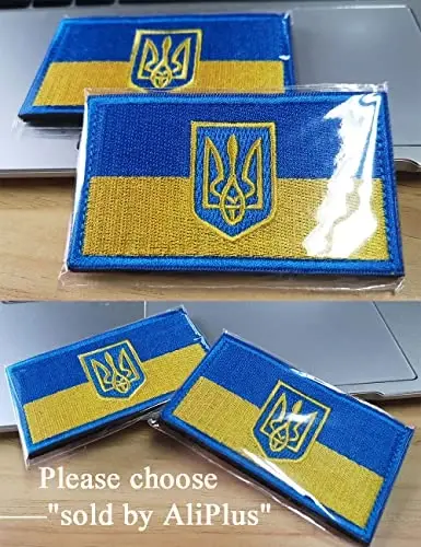2 PCS AliPlus Ukraine Flag Patches Ukraine Shield Patches Embroidered Patch Morale Patch Applique Fastener Hook and Loop(Emblem) - 5