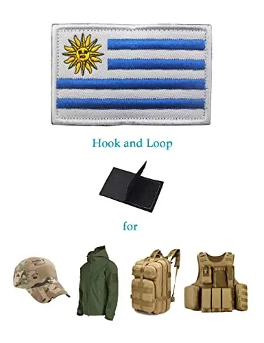 2 PCS AliPlus Uruguay Flag Patches Embroidered Tactical Military Morale Patch Applique Fastener Hook and Loop - 5