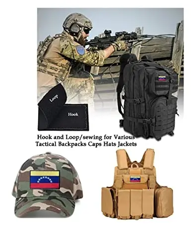 2 PCS AliPlus Venezuela Flag Patches Embroidered Tactical Military Morale Patch Applique Fastener Hook and Loop - 4
