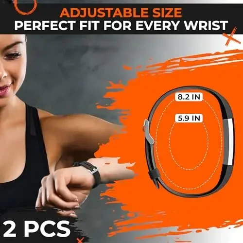 2 Pcs Fitness Tracker Id115plus Hr Replacement Band - Fitness Tracker Wrist Band Fitness Watch Bands Replacement - Fitness Tracker Bands Replacement Smart Watch Replacement Bands Replacement Wristband - 3