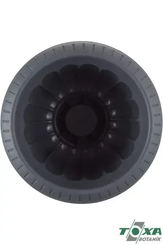 2 Pcs Grey Daffodil Pot Set Decorative Plastic Flower Pot Set-Anthracite - 3