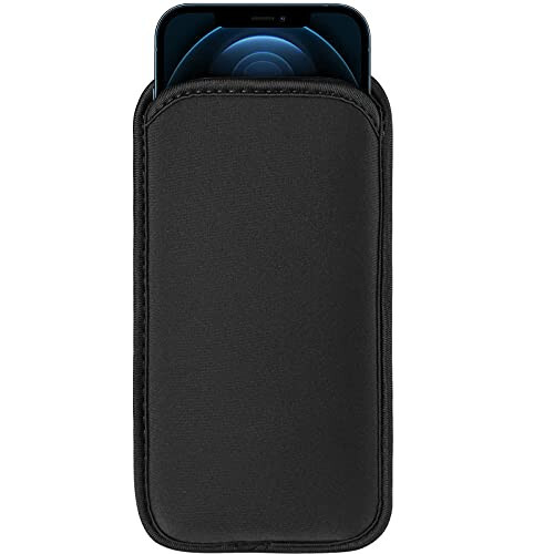 2 PCs Neoprene Cell Phone Sleeve Phone Pouch Compatible for Apple iPhone 15 14 Pro Max Galaxy S24 S23 Ultra S24+ S23 FE A55 A54 A15 A14 OnePlus 12 12R Pixel 8 7 Pro Nokia G310 (Medium, Black) - 6