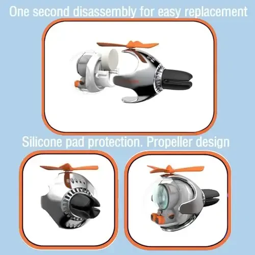 2 Pcs Pilot Car Air Freshener, Cute Duck Car Vent Clip Air Freshener Automotive Air Outlet Fan Diffuser, Automotive Interiors Vent Decoration (Bear+Bodun) - 5