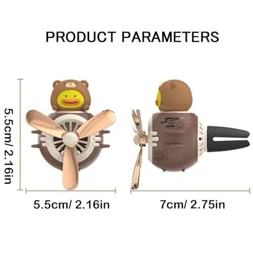 2 Pcs Pilot Car Air Freshener, Cute Duck Car Vent Clip Air Freshener Automotive Air Outlet Fan Diffuser, Automotive Interiors Vent Decoration (Rabbit+Duck) - DUHKHAS (1)