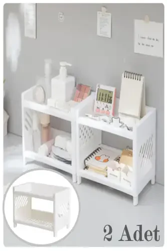 2 Pcs Venice 2 Tier Desktop Organizer Jewelry Makeup Shelf Office Organizer Bathroom Perfume Stand - 1
