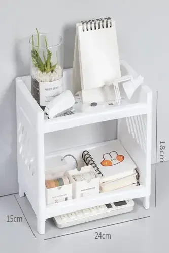 2 Pcs Venice 2 Tier Desktop Organizer Jewelry Makeup Shelf Office Organizer Bathroom Perfume Stand - 5