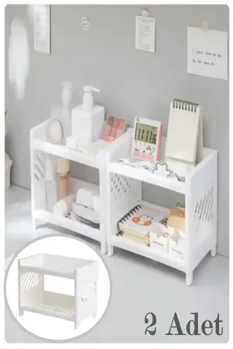 2 Pcs Venice 2 Tier Desktop Organizer Jewelry Makeup Shelf Office Organizer Bathroom Perfume Stand - 7