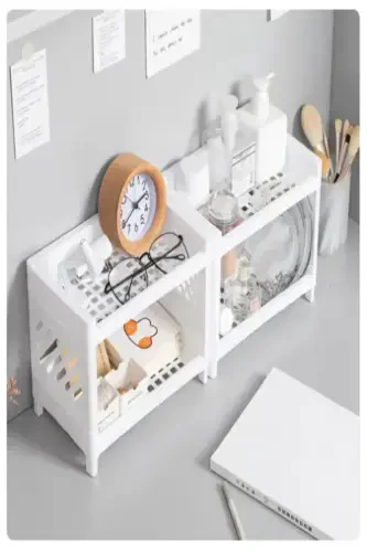 2 Pcs Venice 2 Tier Desktop Organizer Jewelry Makeup Shelf Office Organizer Bathroom Perfume Stand - 8