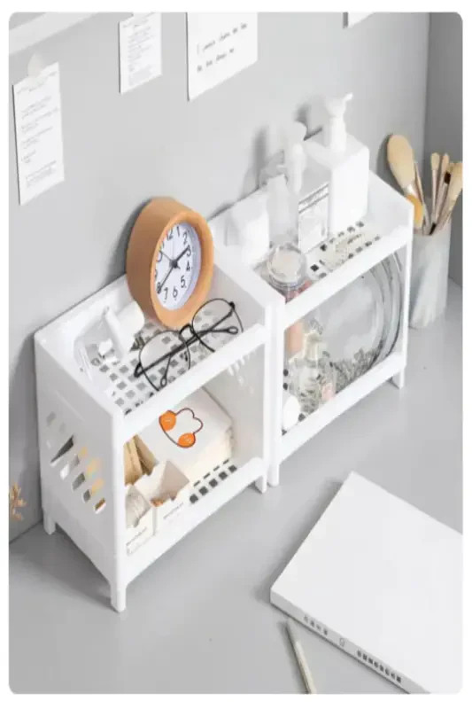 2 Pcs Venice 2 Tier Desktop Organizer Jewelry Makeup Shelf Office Organizer Bathroom Perfume Stand - 8