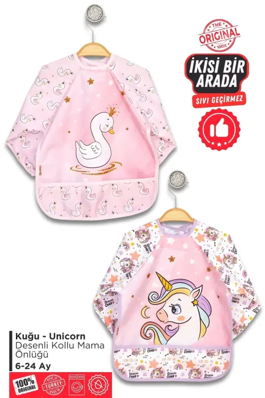 2 Pcs Wearable Baby Bibs Liquid-Proof Microfiber - 1