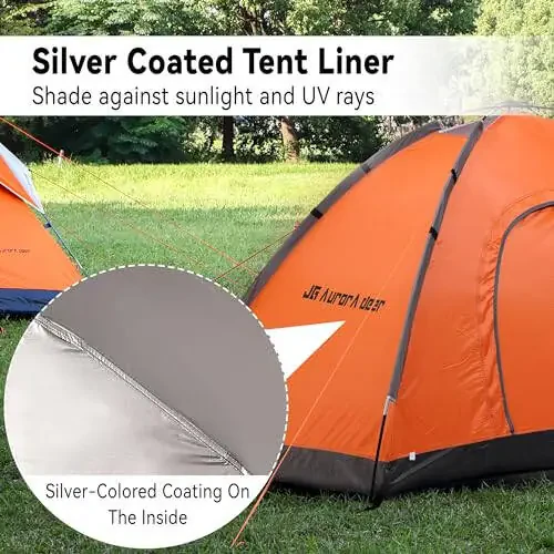 2 Person Camping Tent 4 Person Tents for Camping Windproof Tents for Camping Hiking Backpacking Traveling 2/3/4 Family People Tents for Camping Portable Tent with Carry Bag - 2
