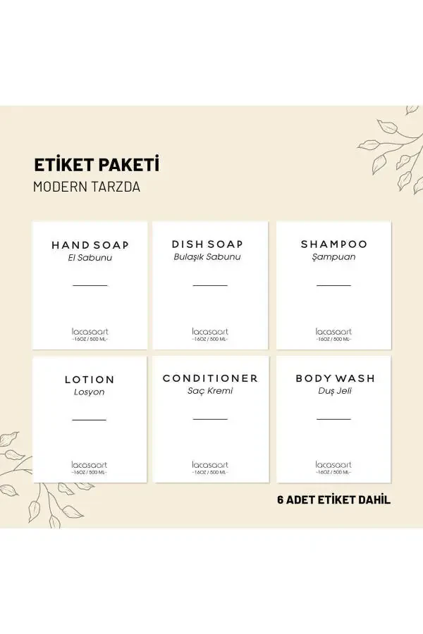 2-Piece 500 ml Countertop Glass Liquid Soap Dispenser Kitchen (6 LABELS) Lcats20121 - 5