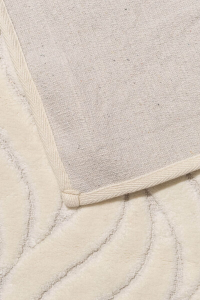 2 Piece Bath Mat Set with Wavy Pattern - 100% Cotton - 2