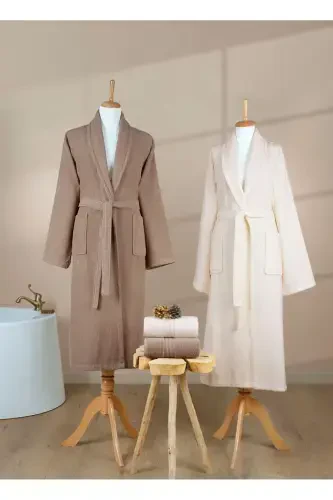 2-Piece Bathrobe Set 100% Cotton Certified, 4 Pieces - 3