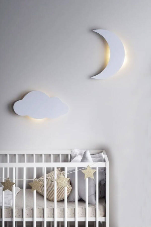 2-piece Cloud and Moon Night Light Children's Room Baby Room Decorative Lighting 30/40 Cm - 1