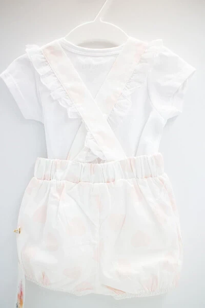 2 PIECE CUTE ANIMALS GIRL BABY DUNGAREE GIRL BABY SET - 4