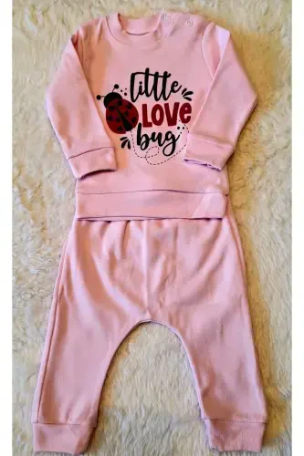 2-Piece Newborn Ribbed Organic Cotton Fabric Set 2-Piece Baby Girl Boy Set-Collarredredflower - 3