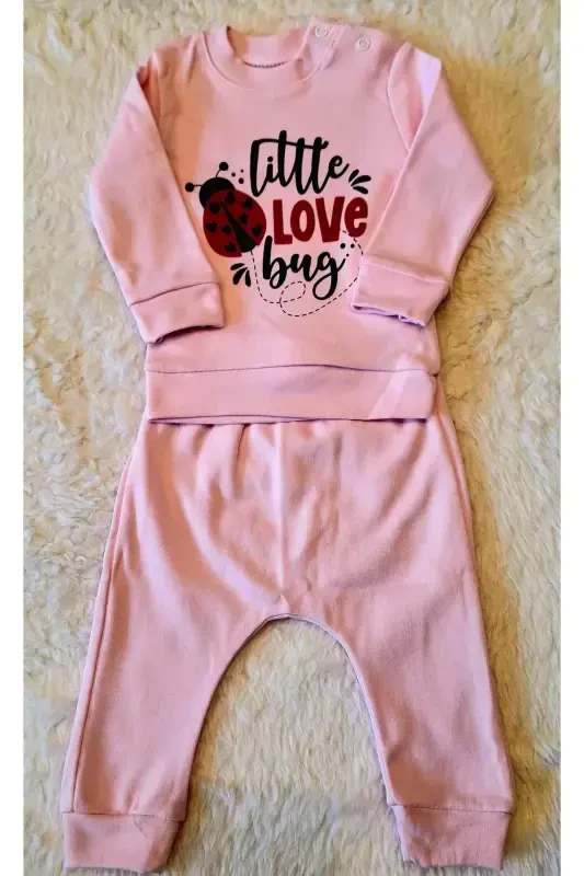 2-Piece Newborn Ribbed Organic Cotton Fabric Set 2-Piece Baby Girl Boy Set-Collarredredflower - 3