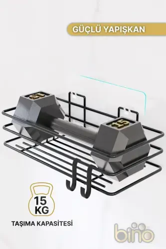 2-Piece Set Bathroom Organizer Shampoo Holder Matte Black - 6