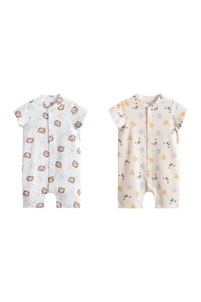 2-Piece Short-Sleeved Romper with Print Organic Cotton for Baby - Modazone (1)