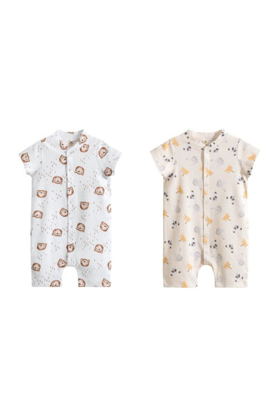 2-Piece Short-Sleeved Romper with Print Organic Cotton for Baby - 2