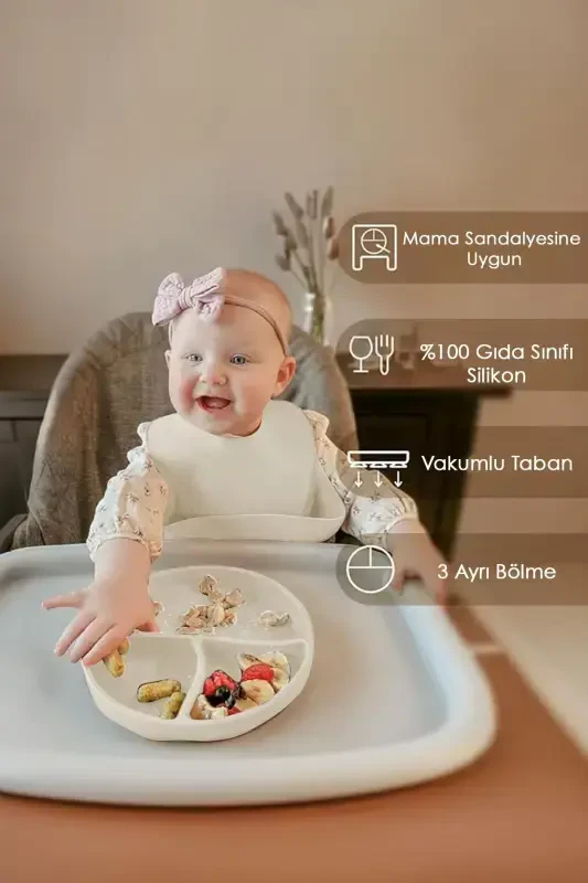 2-Piece Silicone Baby Feeding Set - Suction Plate - 2