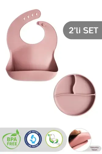 2-Piece Silicone Baby Feeding Set - Suction Plate - 1