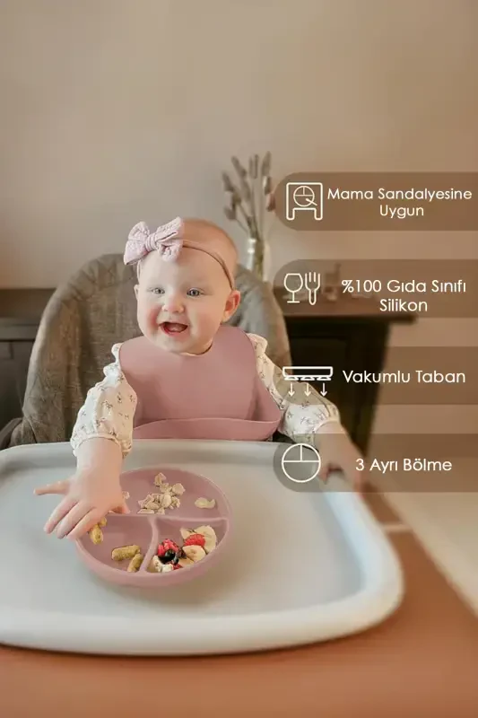 2-Piece Silicone Baby Feeding Set - Suction Plate - 4