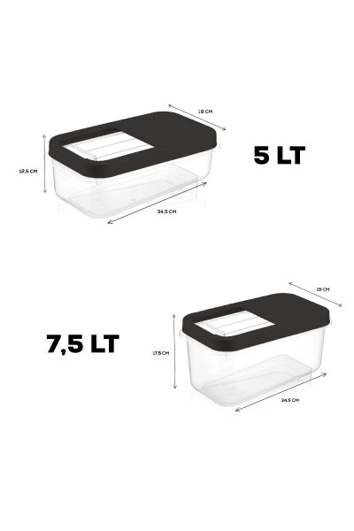 2-Piece Sliding Lid Tablet Detergent Storage Box - Labeled Detergent Storage Container 5lt-7,5lt Anthracite - MELENI HOME (1)