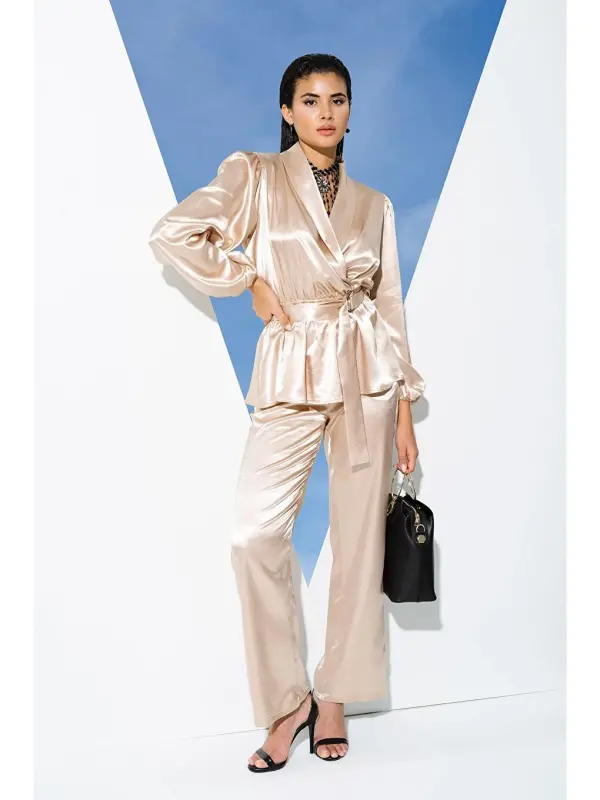 2-Piece Stone Pajama Set-Beige, For Both Indoor and Outdoor Use - 2