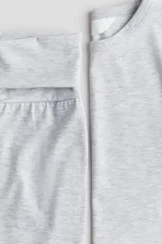 2 Piece T-Shirt and Skirt Set-Light Gray - H&M (1)