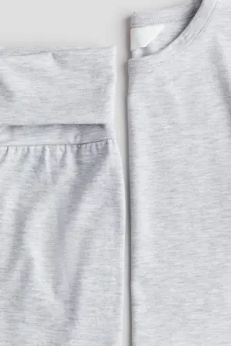 2 Piece T-Shirt and Skirt Set-Light Gray - H&M (1)