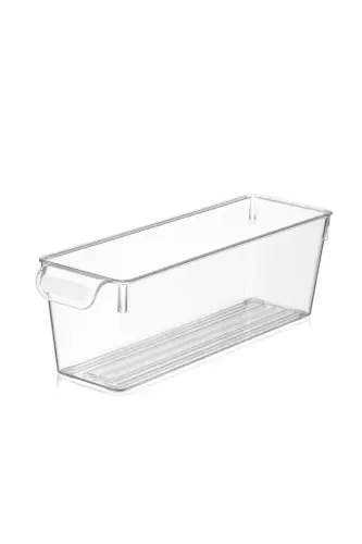 2-Piece Transparent Refrigerator Organizer - Slim In-Cabinet Organizer Multipurpose Bottle Jar Organizer - 3