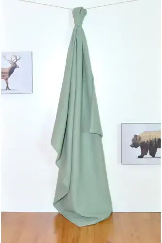 2 Pieces - 100x100 Cm - 100% Cotton 2 Ply - Muslin Baby Blanket - Ecru Celadon Green - 4