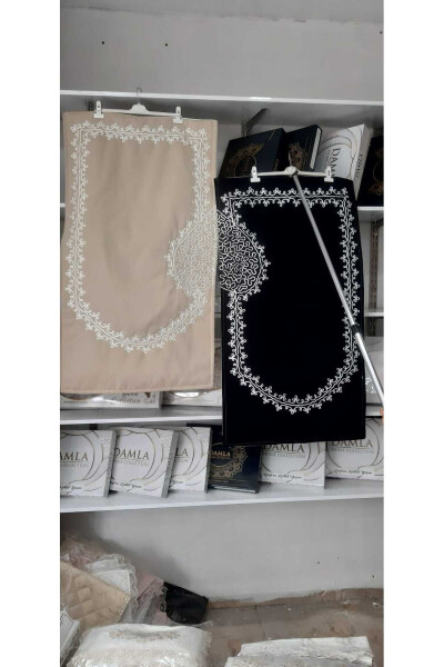 2 Pieces Heart Shaped Prayer Rug Set - HIZLI ÇEYIZ