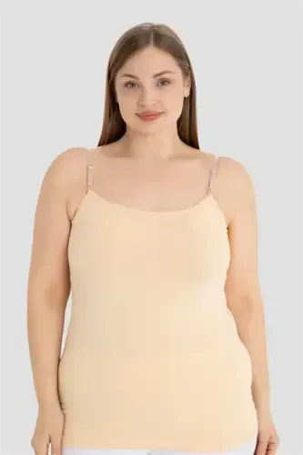 2 Pieces of Nude Color Women's Nursing Tank Top Cotton Lycra - 4
