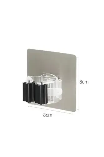 2 Pieces Wall Mounted Mop and Broom Holder Gold. - 3