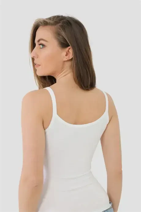 2 Pieces White Bamboo Women's Racerback Tank Tops - 6