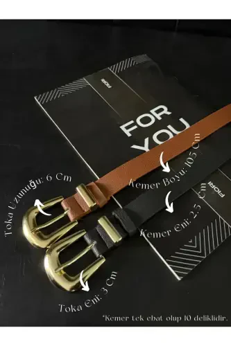 2-предметный мост Пряжка Набор Женские брюки ремень, Куртка ремень, Платье ремень, Рубашка ремень-черный - 1